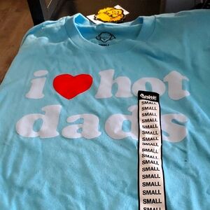 Blue Graphic Tee with Red Heart